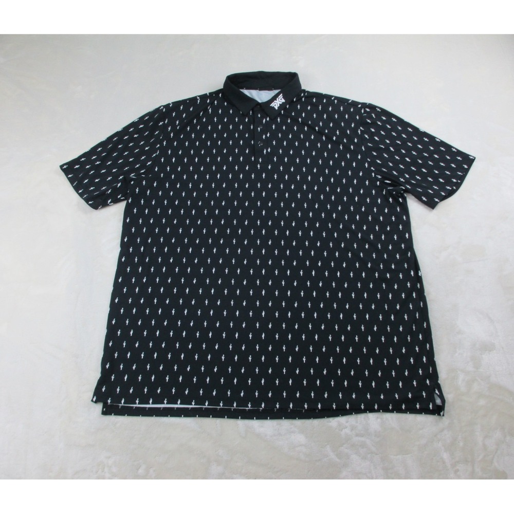 Parsons Xtreme Golf PXG Polo Shirt Mens 2XL‎ XXL Black Cactus AOP Golf*